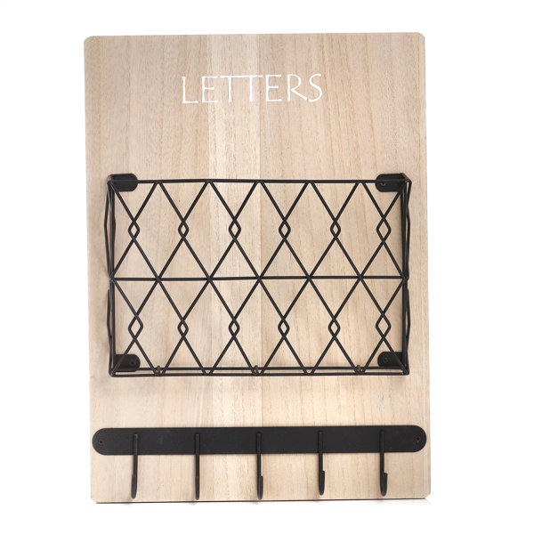 17 Stories Wall Organizer Key Rack with 5 Hooks Keychain Holder and